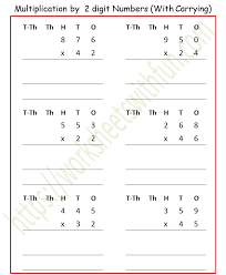 maths class 4 multiplication by 2 digit numbers with carrying worksheet 5