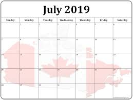 July 2019 Calendar Canada July July2019 Julycalendar2019 Holiday Calendar Holiday Calendar Printable 2019 Calendar