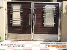 Stainless Steel Gates Manufacturer In Chandigarh Mohali Hitech Innovations Steel Gate Design Home Gate Design Iron Gate Design