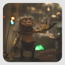 Babu Frik Heyy Heyy Square Sticker Zazzle Com In 2021 Star Wars Pictures Star Wars Characters Star Wars Background