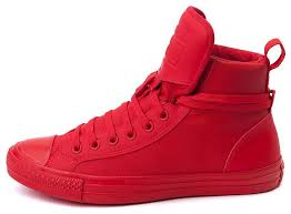 Black And Red Converse High Tops New Converse Chuck Taylor All Star Hi Top Canvas Leather Sneaker Red Red Sneakers Leather Sneakers Sneakers