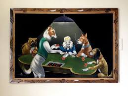 Large Dogs Playing Poker Black Velvet Painting Vintage 1970s Etsy Dogs Playing Poker Velvet Painting Painting