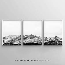 Check spelling or type a new query. 3 Piece Black And White Mountain Poster Print Wall Art Set Of Etsy In 2021 Black And White Mountains Mountain Print Mountain Wall Art