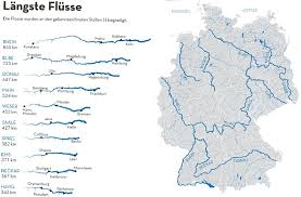 Karte der flüsse deutschlands zeigt die seen und verläufe der flüsse deutschland. Zur Geistigen Abkuhlung Die Langsten Flusse Deutschlands De