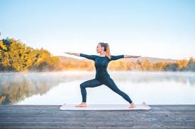 Warrior pose during sunrise flow