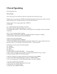 Choral speaking script.according to a nationwide insurance study in 2008, 66% of g: Choral Speking