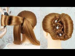 Easy French Bun Hairstyle With Using Clutcher French Roll Hairstyle Party Wear Bun Hairstyles Youtube French Roll Hairstyle Roll Hairstyle Bun Hairstyles
