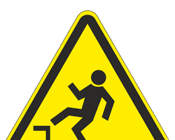 Изображение: Предупреждающая табличка Опасность падения