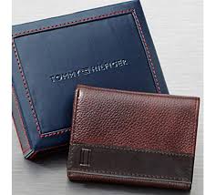 Tommy Hilfiger Men S Brown Tri Fold Wallet Leather Wallet Mens Tommy Hilfiger Wallet Mens Leather Bag