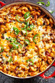 Place macaroni mixture in a 13 by 9 baking dish and top with breadcrumbs. Chili Mac Ground Beef Recipe Cafe Delites