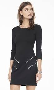 Black Double Zip Sheath Dress From Express Womens Midi Dresses Fashion Dresses