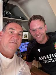 Reece putting in a word for himself with the new owner of Waterford FC 😁💙⚽