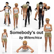 Why not check out some mods? Mod The Sims Somebody S Out Pose Pack