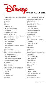 Free Printable Disney Classic Movies List Disney Original Movies Classic Movies List Disney Original Movies List