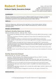 Software Quality Assurance Analyst Resume Samples Qwikresume