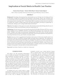 Suddenly, i was on the other side and had never felt so helpless. Pdf Implication Of Social Media In Health Care Practice