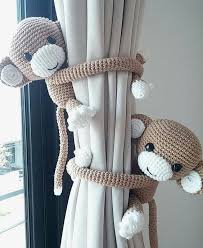 Crochet Curtain Toy Tie Backs Erkek Bebek Odalari Bebek Perdeleri Amigurumi