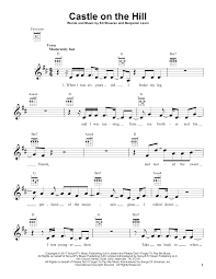 Ed Sheeran Castle On The Hill Sheet Music Notes Chords Sheet Music Castle On The Hill Music Notes