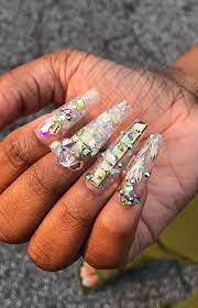 M O N E Y Instagram Sharnise Bling Acrylic Nails Short Nail Designs Nails
