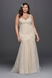 Beaded Trumpet Plus Size Wedding Dress 9swg723 Presented By David S Bridal In 3 Colors It Ca Trumpet Wedding Dress Plus Wedding Dresses Wedding Dress Styles