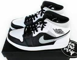 Кроссовки air jordan 1 retro high og shadow 2.0. Nike Air Jordan 1 Retro Mid Shadow Grau Weiss Schwarz Uk 5 8 9 10 11 Us Neu Ebay