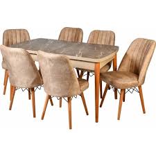 Yzc Mutfak Masa Sandalye Takimi 6 Adet Cappucino Karegold Fiyati