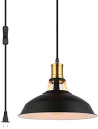 Use upcycled wine bottles to create inexpensive lighting for a wine cellar, kitchen, bar or dining room. Pendant Light With Plug In 15ft Braided Cord And Switch Rustic Hanging Lamp With Metal Shade Vintage Swag Lighting For Kitchen Island Dining Room Bar Counterblack1063