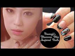 Kpop Nail Art Kara Youngji Mamma Mia Inspired Nails Idol Nails Nails Nail Art