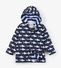 Hatley Color Changing Shark Frenzy Raincoat Hatley Raincoat Raincoat Kids Robes