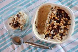 A dessert which is lower in saturated fat than the chocolate nut sundae. Chocolate Chip Caramel Banana Nut Ice Cream Recipe