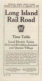 1929 Long Island Rail Road Lirr Public Timetable Brooklyn Jamaica Queens Village Form Li 6 Effective Septembe Queens Village Queens New York Long Island