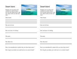 The students then complete the worksheet by naming the four items and explaining why they chose each one. What Would You Take To A Desert Island Teaching Resources