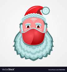 Santa claus face in a medical mask coronavirus Vector Image