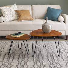 Living room sets & collections (59). Walker Edison Furniture Company Mid Century Modern Hairpin Coffee Table Set Living Room Nesting Walnut Buy Slate Top Coffee Tables Modern Round Nesting Coffee Tables Skinny Coffee Table Product On Alibaba Com