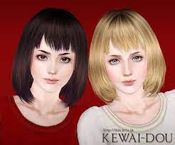 Kewai Dou Free Download Smooth And Shiny Bob With Bangs Hairstyle Cecile K By Kewai Dou Med Hairstyles With Bangs Bob Hairstyles With Bangs Bob With Bangs