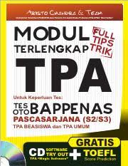 Soalnya dari oto bappenas jkt. Modul Terlengkap Tpa Bappenas Pdf Aristo Chandra Team Instruktur Pelatihan Psikotes Dan Penulis 10 Judul Buku Psikotes Tpa Cpns U201cbest Seller U201d Course Hero