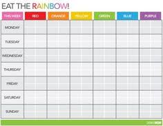 Free Eat The Rainbow Chart Encourages Healthy Eating By