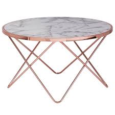 Die modernen couchtische von diotti.com sind die. Design Couchtisch Marmor Optik Weiss Rund 85 Cm Kupfer Metall Gestell B