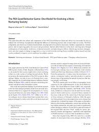 The pax good behaviour game promotes social and emotional learning in all students. Pdf The Pax Good Behavior Game One Model For Evolving A More Nurturing Society