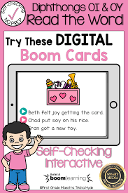 Boom Cards Diphthongs Oi And Oy Read The Word With Images Phonics Words Digital Task Cards