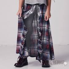Jak Peppar Earth Wind And Fire Maxi Skirt Washed Plaid