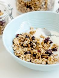 Clumpy Honey Almond And Cranberry Granola Recipe Granola Honey Almonds Baked Dishes