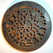 Antique Victorian Cast Iron Floor Register Round 8 Vtg Old Heat Grate Vent Floor Registers It Cast Cast Iron
