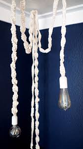 Diy make these macrame hanging planters in 30 minutes: Macrame Hanging Lights Megan Bell