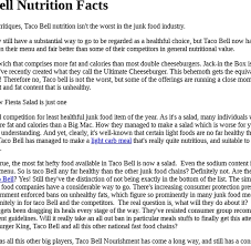 Mix Taco Bell Nutrition Facts