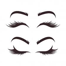 Pelo a pelo como volumen. Variacion De Diferentes Tipos De Modelos De Cejas Y Pestanas Linea Negra Los Iconos Aislado Ilustracion Diseno Grafico Conjunt Eye Lash Svg Eyelashes Eyebrows