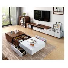 A modern end table will have a minimal design with geometric shapes in neutral color tones. Wholesale Luxury White Movable Tv Cabinet And Round Side Table Combination Nordic Minimalist Living R Minimalist Living Room Living Room Wood Minimalist Living