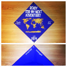 What I Ended Up Doing For My Graduation Cap World Map Touch Of Harry Potter Grad Cap Graduation Cap Cap Decorations