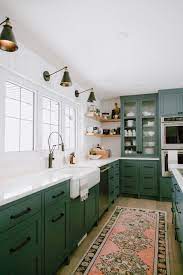 How to paint kitchen cabinets painting kitchen cabinets home. 10 Inspiring Non White Kitchensbecki Owens Kitchen Cabinet Inspiration Bold Kitchen Green Kitchen Cabinets