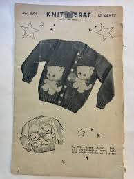 I have a grand plan to give away one free pattern per month! Knit O Graf 925 Child Kitten Sweater Knitting Pattern Sizes 2 4 6 8